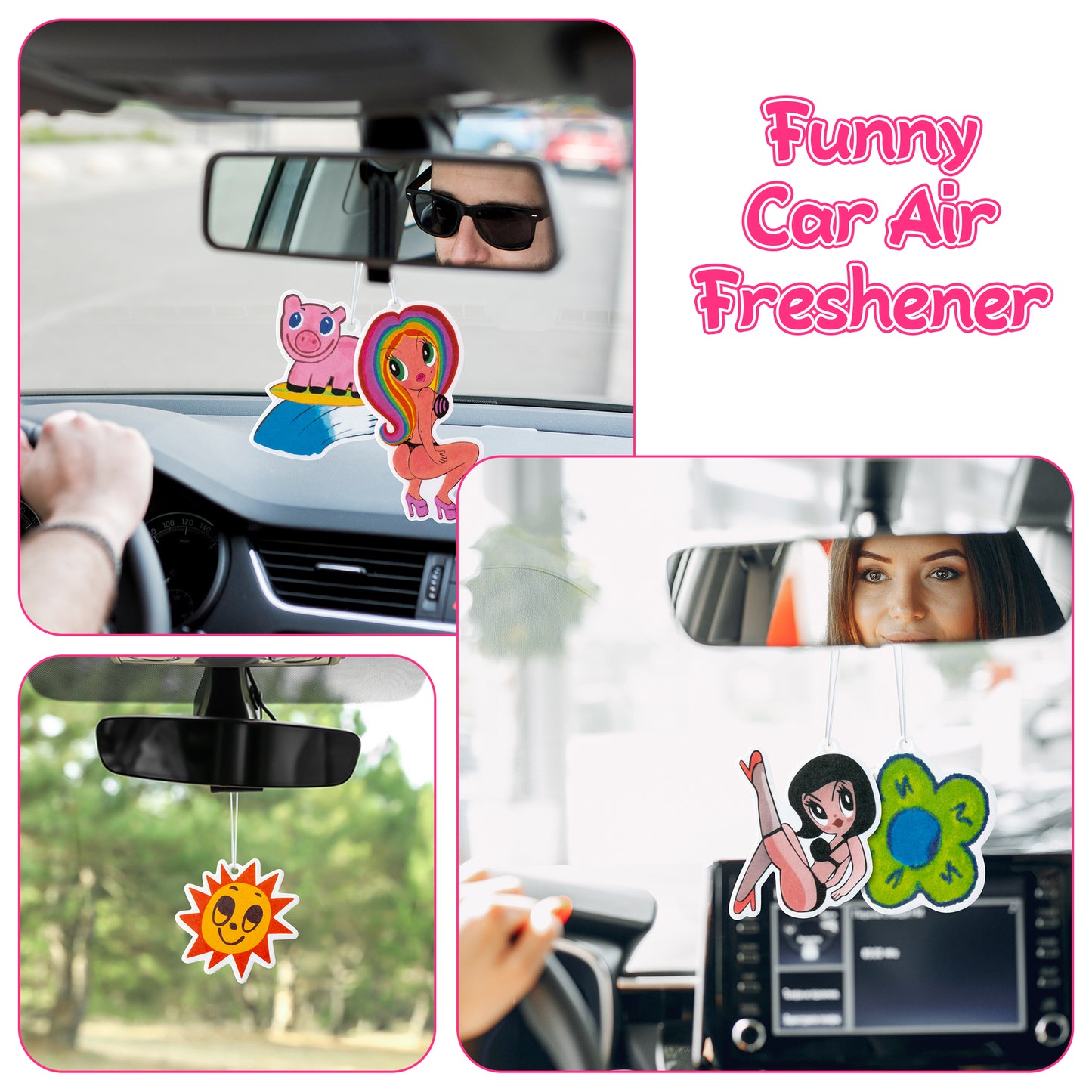 DDhoutiun 8Pcs Karol Car Air Freshener Heart with Thorns Manana Sera Bonito Mermaid Fashion Music Album Singer Merch Car Accessories Fragrance Hanging Slice Cute Scent Hanger for Car Interior Home